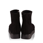 Botine dama 4343 piele intoarsa neagra 